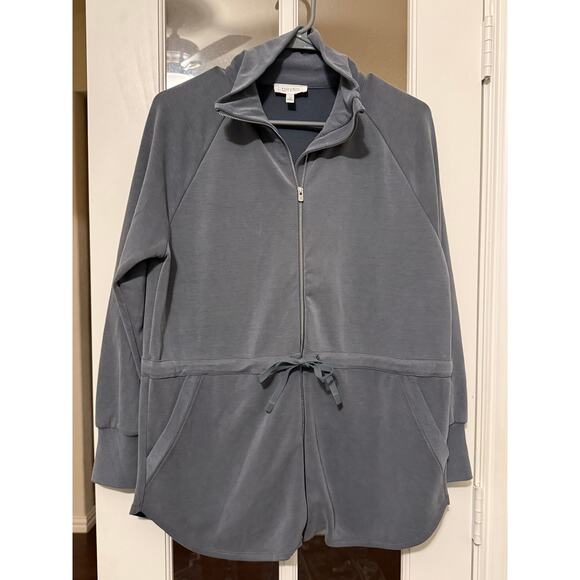 Talbots Haven Well Within BALANCE DOUBLE-KNIT DRAWSTRING JACKET gray XS - Picture 1 of 10
